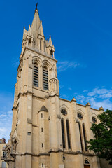 Fototapeta premium View of Church of Saint Anne in Montpellier - one of most eye-catching landmarks. Neo-Gothic-style church built in the 19C. Montpellier. France.