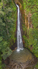 Carbet Falls (the scond one), a series of waterfalls on the Carbet River in Basse-Terre in a tropical rainforest on lower slopes of volcano La Soufriere., Guadeloupe, Caribbean