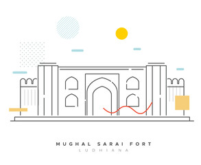 Mughal Serai Fort, Doraha - Ludhiana - Stock Illustration