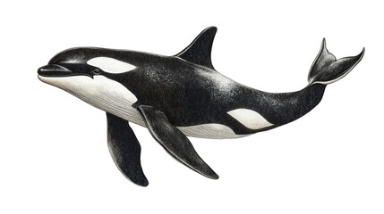 Fototapeta premium whale orca, isolated, transparent, png, background, cutout