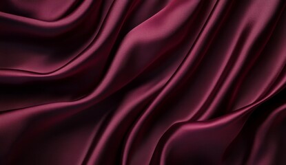 Deep burgundy silk drapes in elegant folds