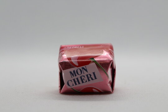 Mon cheri chocolate praline isolated on a white background 