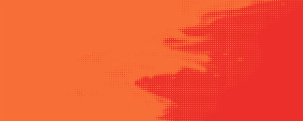 Dots halftone orange color pattern gradient texture with technology digital background. Dots pop art comics with summer background eps 10