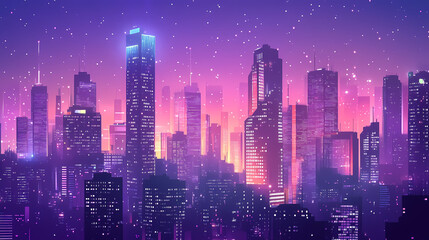 Fototapeta premium Smart city network digital connection urban technology global communication. Networked Growth. Illustration