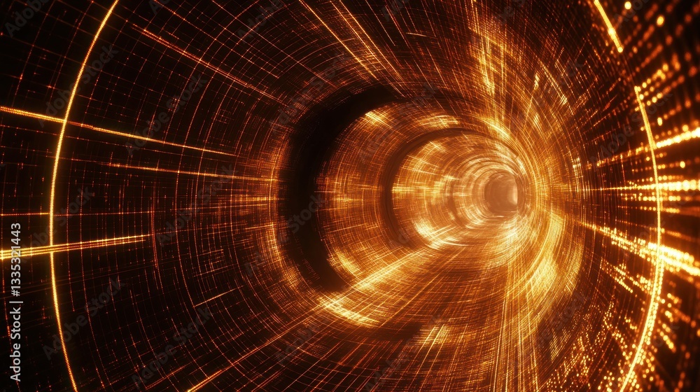 Poster digital tunnel: a journey through light and data