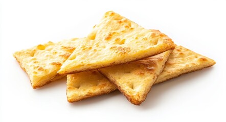 Stacked triangular cheese flatbreads