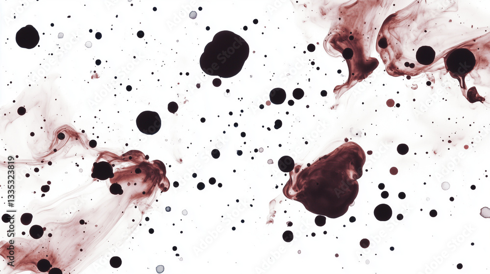 Poster dark and moody ink smoke effect with splatter â a striking abstract representation of ink clouds d