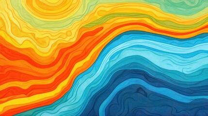 Fototapeta premium Abstract Colorful Swirls: A vibrant digital artwork showcasing a mesmerizing blend of warm and cool tones, creating a dynamic and visually captivating composition.