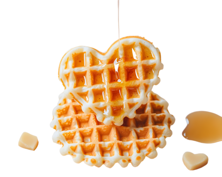 Minimalist Delights for International Waffle Day Heart-Shaped Waffles with Maple Syrup - Spring Brunch Styling and Digital Culinary Marketing for Food Industry Innovation