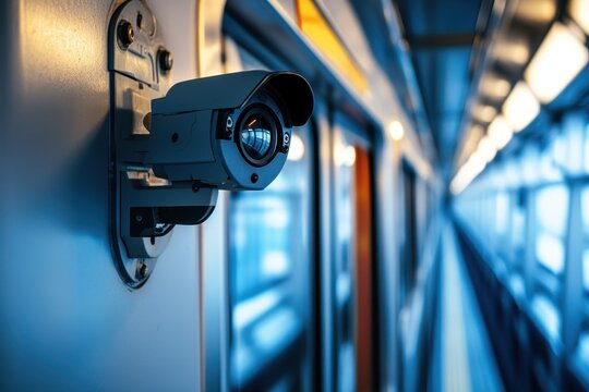 Passenger intercom for the train driver and wall mounted security camera
