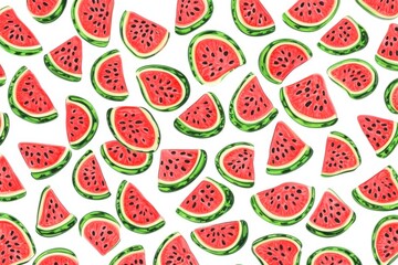 Vibrant watermelon slices pattern full of summer fun