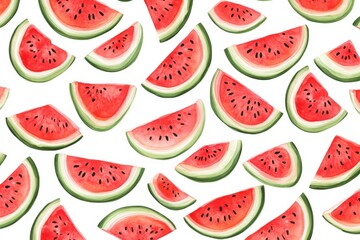 Vibrant watermelon slices creating a lively summer fruit pattern