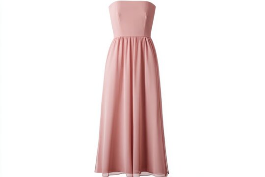 Strapless soft pink summer maxi dress for stylish occasions