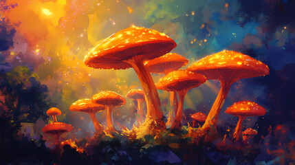 radiant orange mushrooms