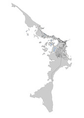 Vector map highway and building in central abaco with black and white color