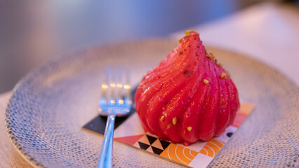 Artistic Dessert Presentation on Plate.