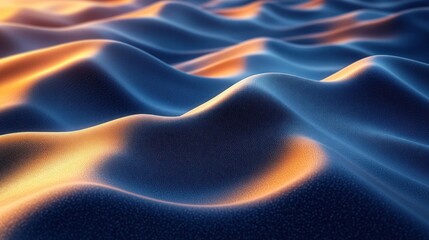 Obraz premium Abstract Sunset Waves: A Digital Masterpiece of Light and Shadow