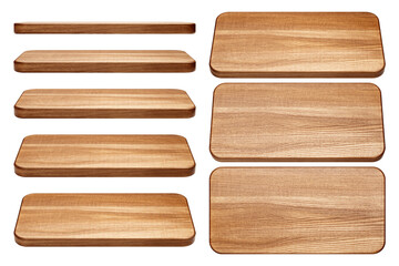 wooden Cutting Board, isolated on white background, full depth of field