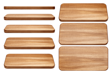 wooden Cutting Board, isolated on white background, full depth of field