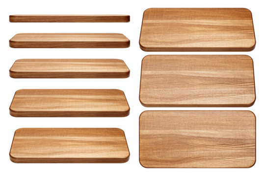 wooden Cutting Board, isolated on white background, full depth of field