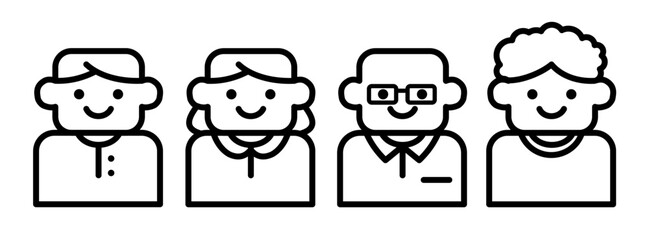 Man, user, people - vector icon	set