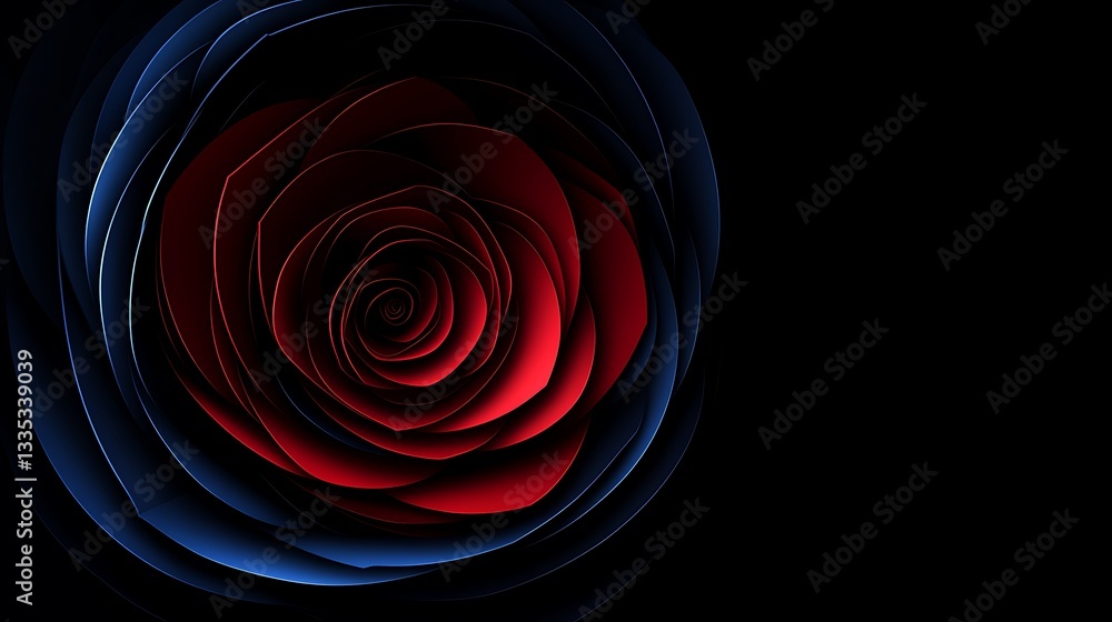 Aufkleber abstract geometric formation in a swirling vortex with dynamic coloring