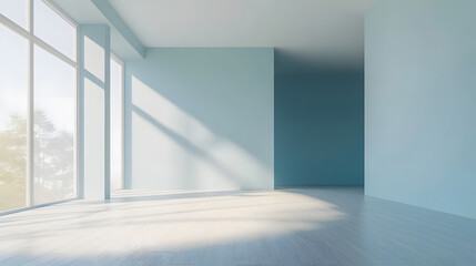 Fototapeta premium Spacious and peaceful room with soft natural light and light decor.