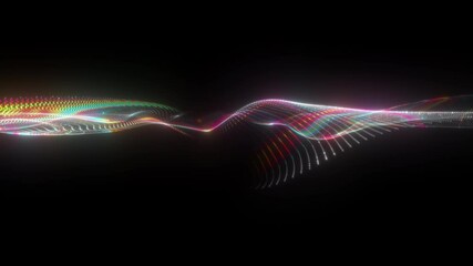 4K Video Footage of a Red and Blue Flowing Waveform | Abstract 2160p Animation Clip with Futuristic Digital Motion and Energy