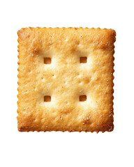 Single square cracker on a transparent background, PNG