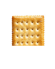 Single square cracker on a transparent background, PNG