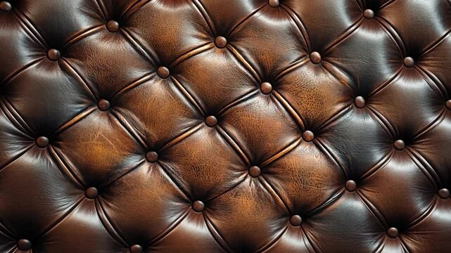 Close-up of a tufted leather surface showcasing rich textures and tones