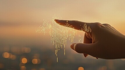 Close-up of fingers engaging with user-friendly budgeting apps, against a minimal backdrop highlighting significance of smart financial choices.