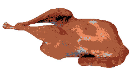 Grilled chicken pixel art