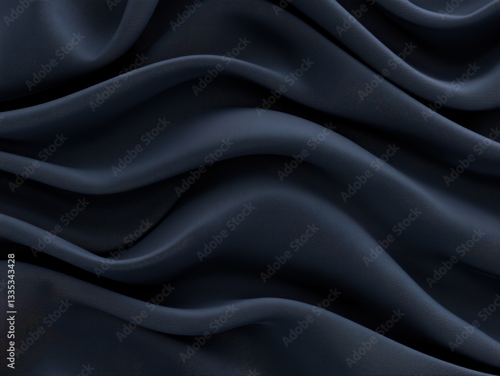 Poster elegant dark fabric draping softly, creating smooth waves and shadows