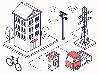 Fototapeta premium set of city buildings