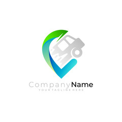 package delivery company logo, location icon