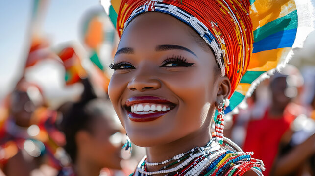 Vibrant Namibia Independence Day Traditional Dance and Colorful Parade - Celebrating African Heritage and Cultural Expression for Event Marketing and Urban Tourism - Powered by Adobe