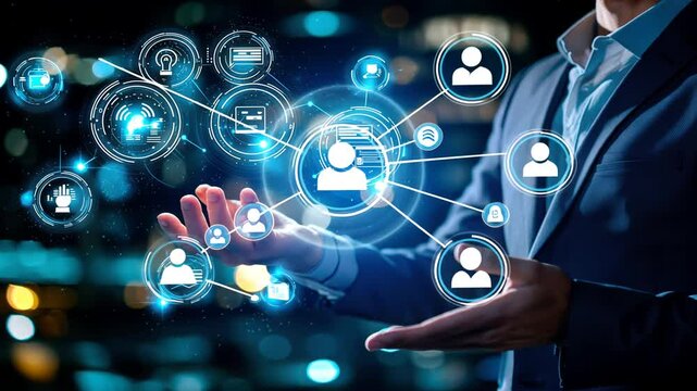 AI-powered problem solving in business strategy, illustrating artificial intelligence, data-driven decision making, innovation, corporate planning and strategic solutions