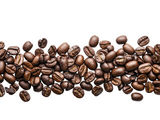 Isolated Coffee Beans Row