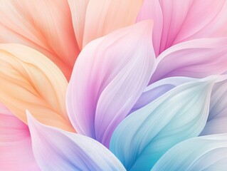 Fototapeta premium Soft pastel petals overlapping in a colorful floral abstract design