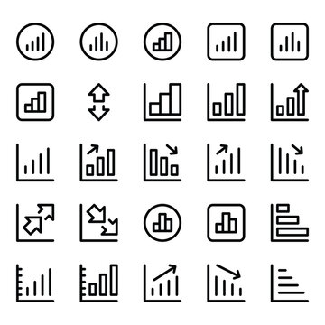 Outline icons set for Diagrams & Reports.