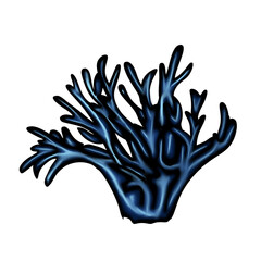 Blue beautiful cartoon sea corals