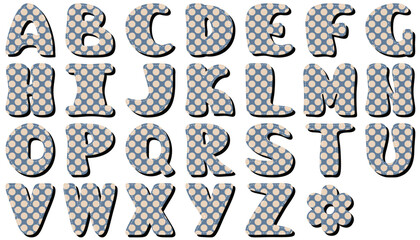 different texture scrapbook alphabet on white background vector illustration 	