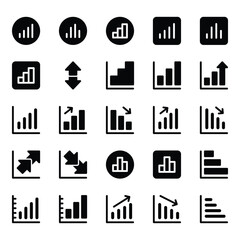 Glyph icons set for Diagrams & Reports.