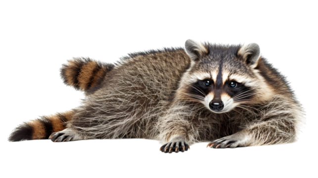 Raccoon isolated on white background