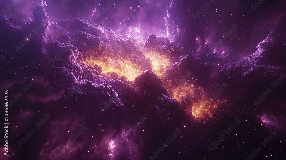 Poster cosmic explosion of color outer space digital art nebula environment wide angle galaxy concept