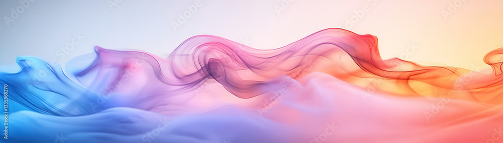 Poster flowing colorful waves abstract art digital creation vibrant background artistic expression