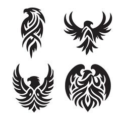 Eagle Logo Collection – Bold Black and White Vector Silhouettes

