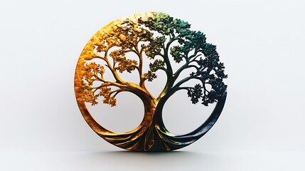 Metallic Tree of Life symbol.
