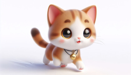 Obraz premium 3D funny baby kitten cartoon